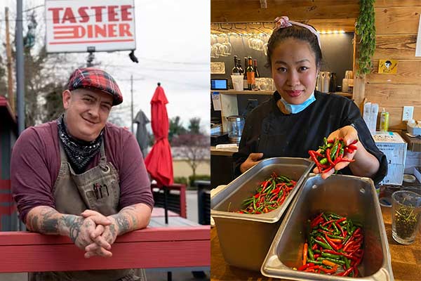 Chef Steven Goff from tastee diner and sujitra may from thai pearl