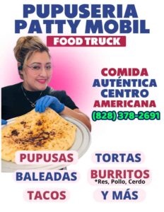 Diseno Grafico Asheville Anuncio camion de comidas pupuseria patty restaurante Asheville Multicultural Publicidad Bilingue 1